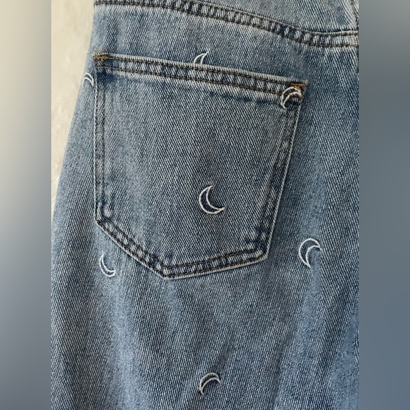 PACSUN Women Mom Jean Half Moon High Waist Jeans Size 25 Denim Blue - Picture 5 of 9